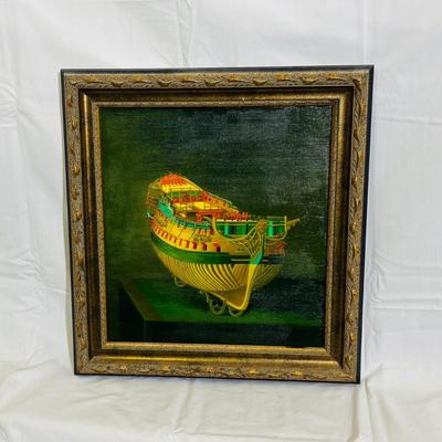 Lot J24-3 - Oil on Canvas, Reproduction, Admiralty Models of a ship, Originals dated to 1740, Anonymous English Artist, not signed. (2)...