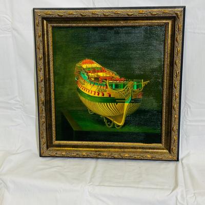 Lot J24-3 - Oil on Canvas, Reproduction, Admiralty Models of a ship, Originals dated to 1740, Anonymous English Artist, not signed. (2)...