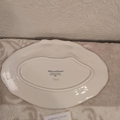 Fitz and Floyd Damask Holiday sentiment tray. 