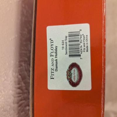 Fitz and Floyd Damask Holiday sentiment tray. 