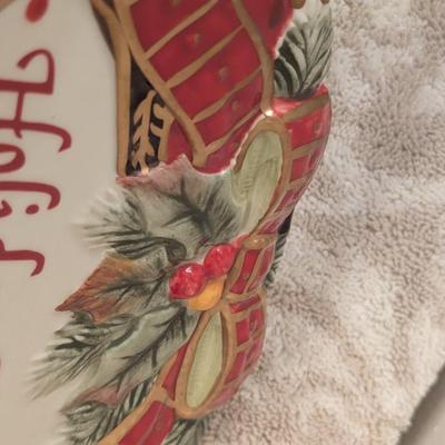 Fitz and Floyd Damask Holiday sentiment tray. 