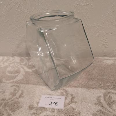 Libbey glass candy jar with wood lid
