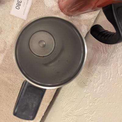 Starbucks travel tumblers- cranberry color.