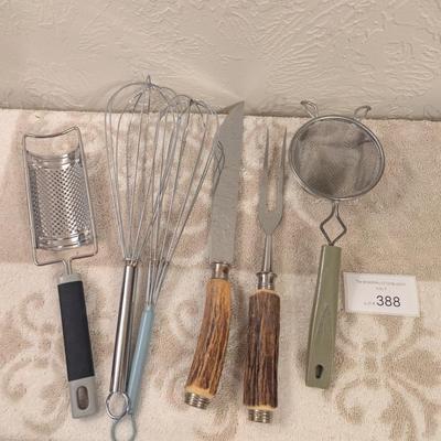vintage Anton wingmen jar Solingen rostfrei Stag handle carving set and other utensils