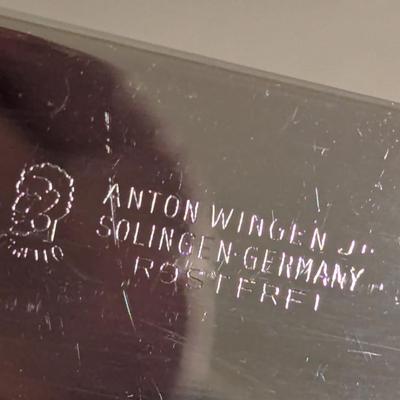 vintage Anton wingmen jar Solingen rostfrei Stag handle carving set and other utensils