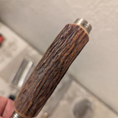 vintage Anton wingmen jar Solingen rostfrei Stag handle carving set and other utensils