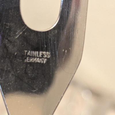 vintage Anton wingmen jar Solingen rostfrei Stag handle carving set and other utensils