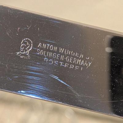 vintage Anton wingmen jar Solingen rostfrei Stag handle carving set and other utensils