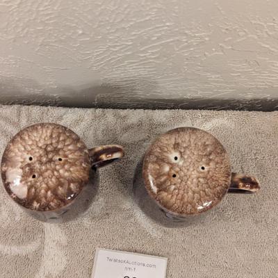 McCoy brown drip glaze salt and pepper shaker set