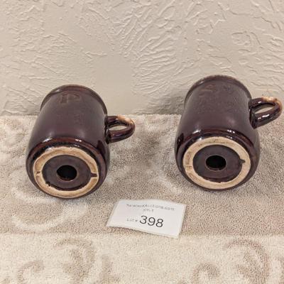 McCoy brown drip glaze salt and pepper shaker set