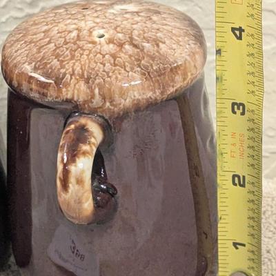 McCoy brown drip glaze salt and pepper shaker set