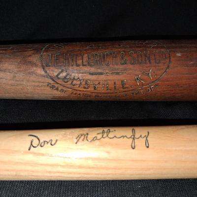 SMALL AND STANDARD SIZE LOUISVILLE SLUGGER BATS AND BALLS