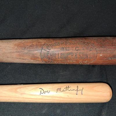 SMALL AND STANDARD SIZE LOUISVILLE SLUGGER BATS AND BALLS