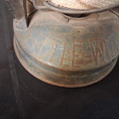 LITTLE WIZARD LANTERN, CLEAR AND RED GLASS GLOBES AND LANTERN BURNER