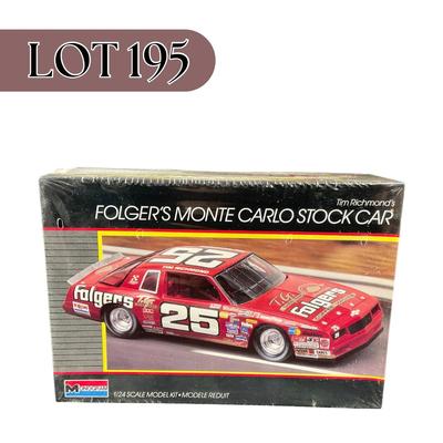 -195- 1:24 SCALE | Tim Richmond’s Folgers Monte Carlo Stock Car Model Kit | Sealed
