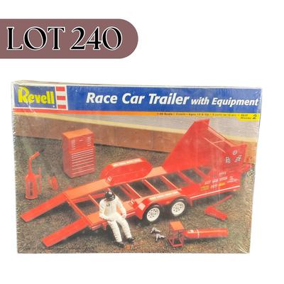 -240- 1:24 SCALE | Race Car Trailer With Equipment Model Kit | Sealed