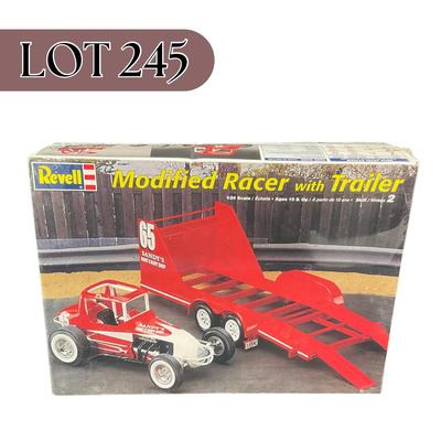 -245- 1:24 SCALE | Modified Racer With Trailer Model Kit | Sealed