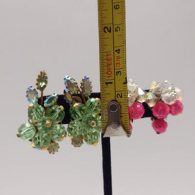 Two Pairs of Vintage Aurora Borealis Earrings (#45)