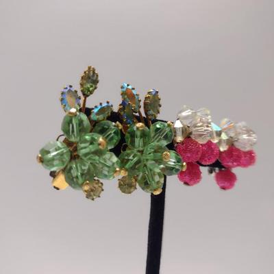 Two Pairs of Vintage Aurora Borealis Earrings (#45)