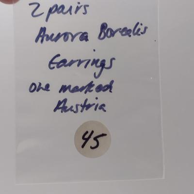 Two Pairs of Vintage Aurora Borealis Earrings (#45)