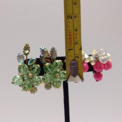 Two Pairs of Vintage Aurora Borealis Earrings (#45)