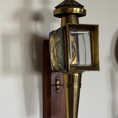 TWO Antique Brass Carriage Lanters