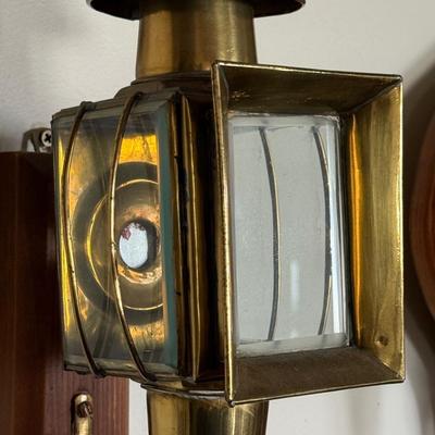 TWO Antique Brass Carriage Lanters