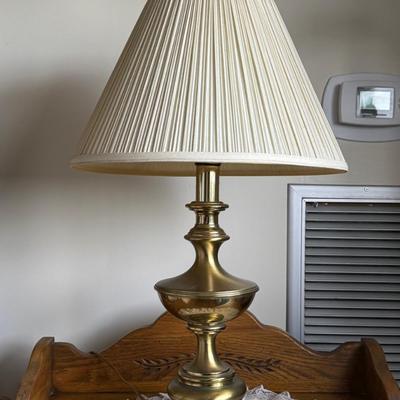 TWO Vintage MCM Stiffel Style Brass Lamps