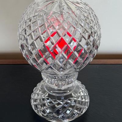 Waterford Crystal L10 Electric Hurricane Lamp (currently has a red bulb)