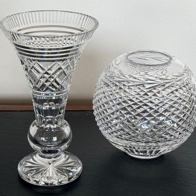 Waterford Georgian Strawberry Vase and Waterford Glandore Rose Bowl