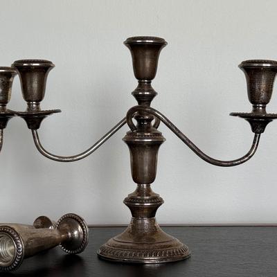 TWO Sterling Silver Candelabras