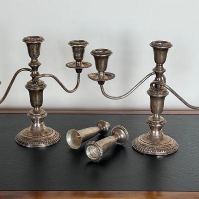 TWO Sterling Silver Candelabras