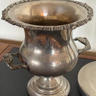 Vintage Sheridan Silver-Plated Champagne Cooler w/ Stand