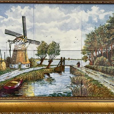 Vintage Dutch Polychrome Delft Tile Tableau 15.25 x 11.5"