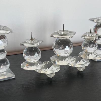 Vintage Swarovski Crystal Pin Candlesticks and Candelabra