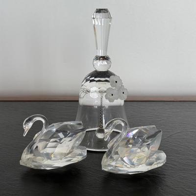 Swarovski Crystal Bell and Swans