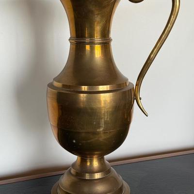 Antique Large Floor Standing Brass Ewer