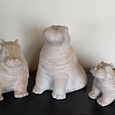 Vintage Austin Productions 1980 Paul Bellardo Hippo Sculptures