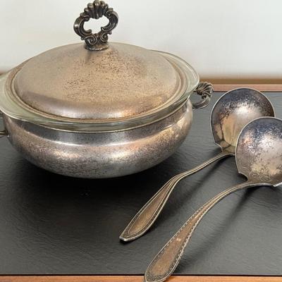 Vintage Silverplate Soup Tureen w/ Ladles