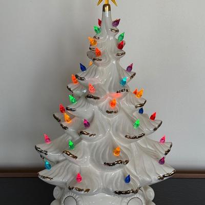 Vintage Mid-Century Ceramic Tree w/ Musical Base