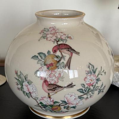 Vintage MCM Brutalist Metal Flower Sculpture and Lenox Vases