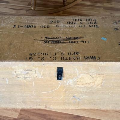 Wood Shipping Crate w/ Garland and Wreaths