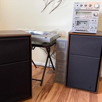 LXI Turntable, Stereo w/ Speakers and 2 Large Speakers