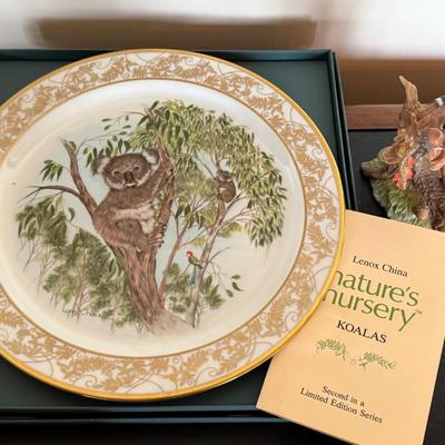 Lenox Koala Collectible Plate, Rhino, Elephant, and Squirrel Lot
