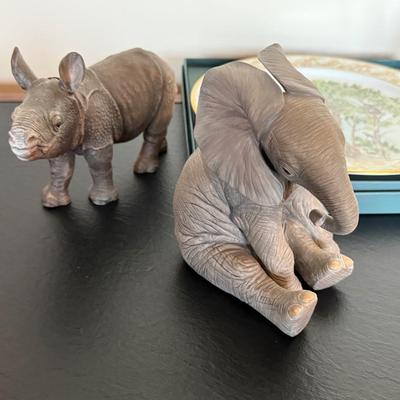 Lenox Koala Collectible Plate, Rhino, Elephant, and Squirrel Lot