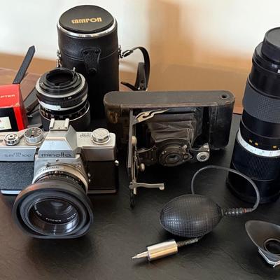 Minolta Camera, Lenses, and Accessory Lot
