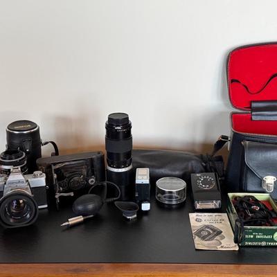 Minolta Camera, Lenses, and Accessory Lot
