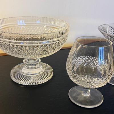 Waterford Colleen Footed Bowl, Waterford Colleen Brandy Glass & Waterford Footed Compote Dish