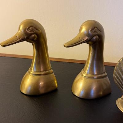 Vintage Solid Brass Bookends