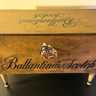 Large Wooden Ballentine's Scotch Display Box w/ MCM Legs